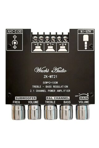 Zk-mt21 2x50w + 100w Bluetooth 5.0 2.1 Kanal Amfi Modülü