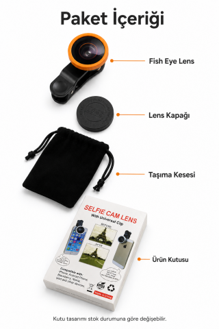 Balık Gözü Telefon Lensi Fish Eye Geniş Açılı Makro Klipsli Selfie Kamera Lensi Apple Android Uyumlu