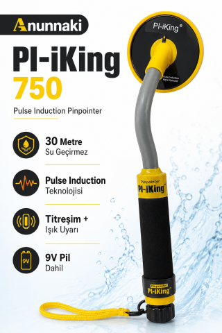 Scuba PI-iking 750 Su Geçirmez Pinpointer Metal Dedektörü 30 Metre Titreşimli Nokta Tespit Cihazı