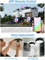 15 W WiFi Akıllı Ampul E27 LED RGB IOS Android 16 Milyon Renk Lamba