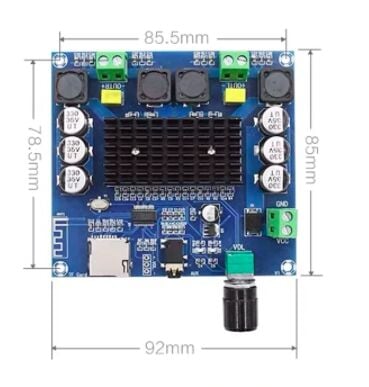 2*100W Bluetooth 5.0 Amfi TDA7498 Güç Amplifikatörü Kartı Stereo Receiver