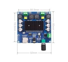 2*100W Bluetooth 5.0 Amfi TDA7498 Güç Amplifikatörü Kartı Stereo Receiver