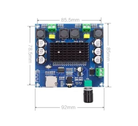 2*100W Bluetooth 5.0 Amfi TDA7498 Güç Amplifikatörü Kartı Stereo Receiver