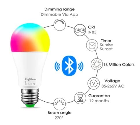 Kablosuz Kontrol Smart Ampül RGB 16 Milyon Renk IOS Android