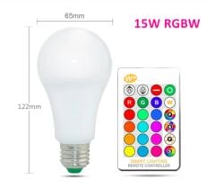 15W RGB + Beyaz Kumandalı Ampül E27