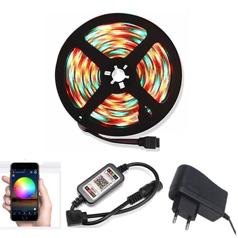 5 Metre RGB Bluetooth App Şerit Led IOS Iphone Android Uygulama Kontrol 12V FULL SET