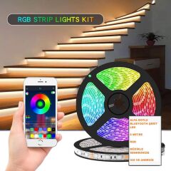 5 Metre RGB Bluetooth App Şerit Led IOS Iphone Android Uygulama Kontrol 12V FULL SET