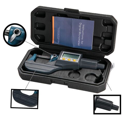 Anunnaki Kaliper Kalınlık Mikron Ölçer 0.001mm 0-25mm Dijital Mikrometre Mikro Metre