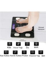 Anunnaki Dijital Akıllı Bluetooth Baskül Yağ Su Kas Vücut Kitle Endeksi Kilo Ölçer Tartı Hediye Pil