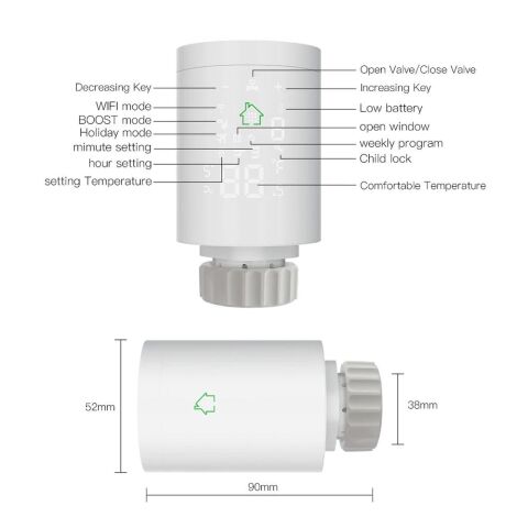 Anunnaki HY368 Wifi Tuya Zigbee Akıllı Termostatik Vana Radyatör Vanası İphone Andoid Kontrol