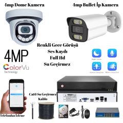 4Mp İp Kamera Seti 4’lü 6’lı 8’li 12’li Kamera Sistemi Full HD - Gece Görüşlü - Hareket Algılamalı