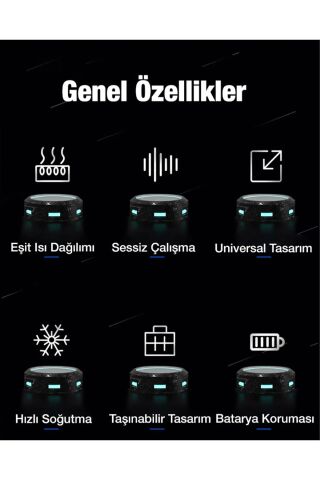 Anunnaki Ultra Güçlü Turbo Hava Soğutmalı Cep Telefonu Soğutma Fanı Radyatör Soğutucu