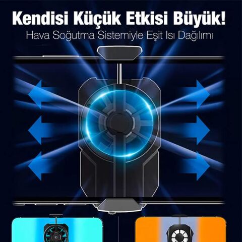 Anunnaki Ultra Güçlü Turbo Hava Soğutmalı Cep Telefonu Soğutma Fanı Radyatör Soğutucu