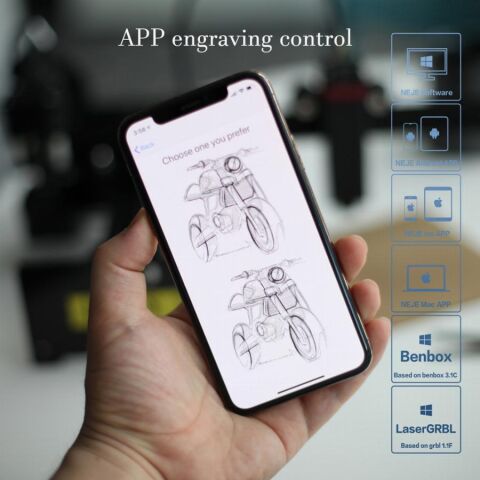 NEJE Master 2s Plus 30W Lazer Gravür Oyma Kesim Makinesi Masaüstü CNC Ahşap Metal Deri Epoksi Kazıma