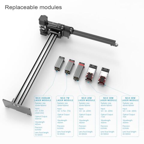 NEJE Master 2s Plus 30W Lazer Gravür Oyma Kesim Makinesi Masaüstü CNC Ahşap Metal Deri Epoksi Kazıma
