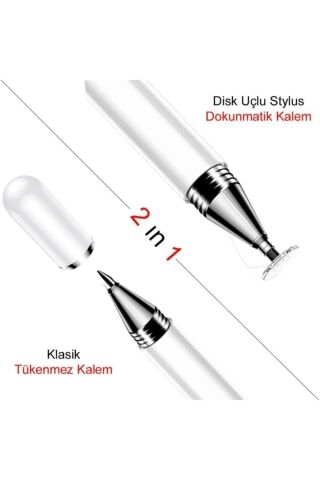 Anunnaki Android Ipad Telefon Tablet Uyumlu 2in1 Disk Uçlu Stylus Dokunmatik Çizim ve Yazı Kalemi