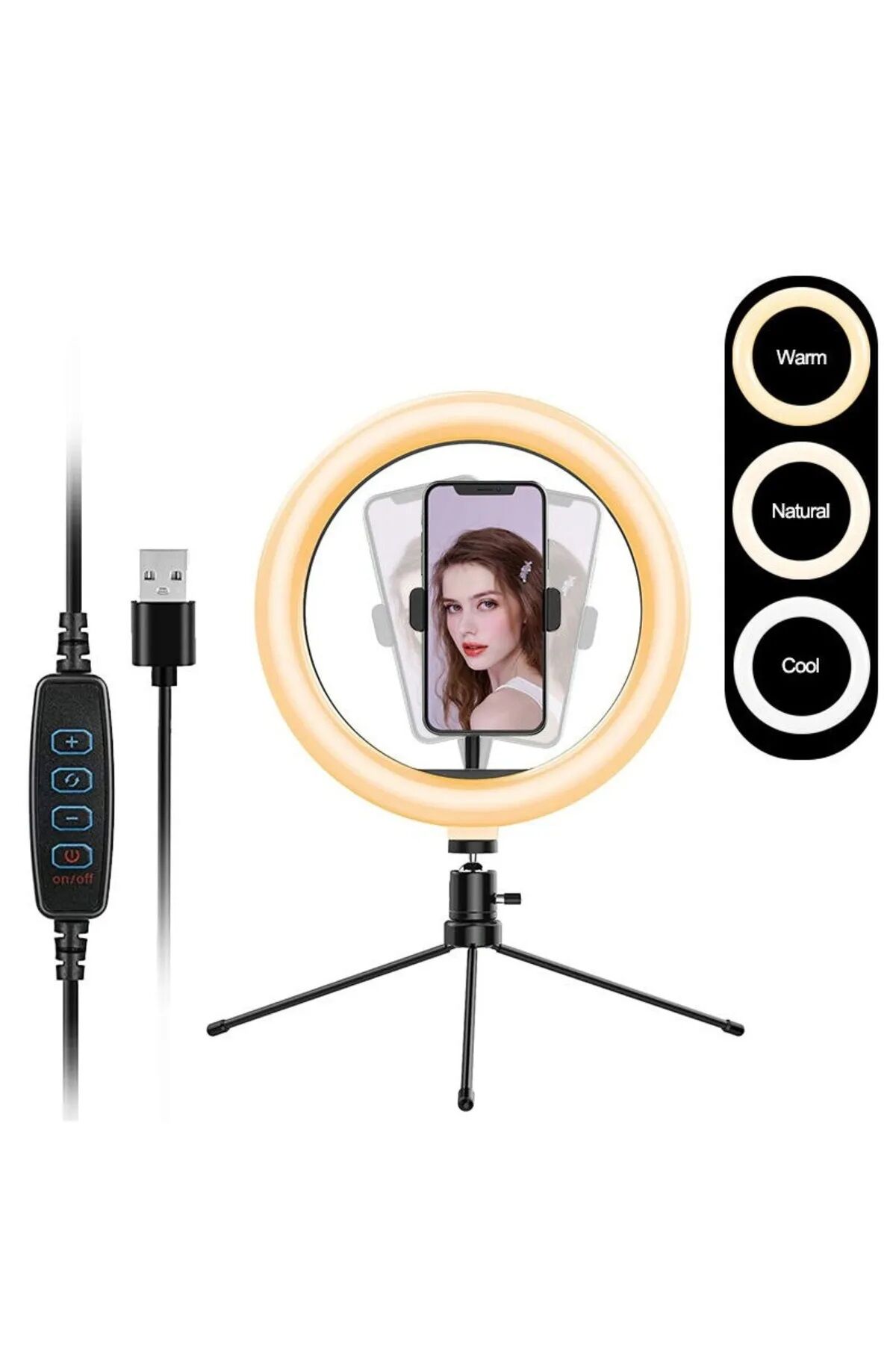 Anunnaki Tripodlu Masaüstü Led Stüdyo Canlı Yayın Ring Işığı Selfie Led Masa Lambası