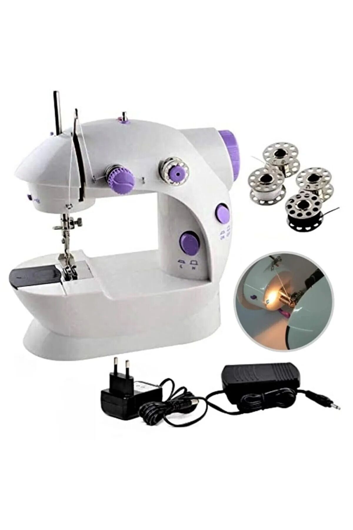 Anunnaki Işıklı Mini Ev Dikiş Makinesi Pedallı Sewıng Machine