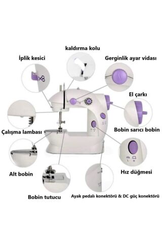 Anunnaki Işıklı Mini Ev Dikiş Makinesi Pedallı Sewıng Machine