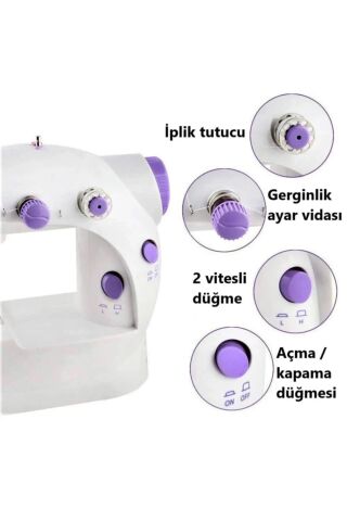 Anunnaki Işıklı Mini Ev Dikiş Makinesi Pedallı Sewıng Machine