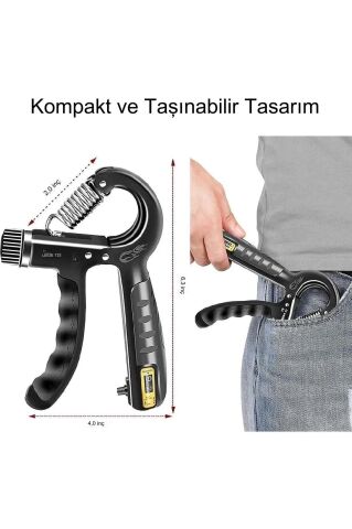 Anunnaki Ayarlanabilir Sayaçlı 5-60 KG El Yayı Bilek Kas Güçlendirme Aleti 1 Adet