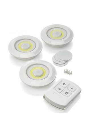 Uzaktan Kumandalı 3 Lü Spot Led Lamba Kablosuz Pilli Işıldak