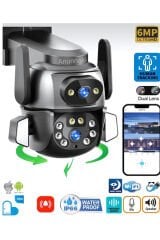 Çift Kameralı Wifi IP Kamera 360° Hareketli WiFi İç-Dış Mekan Ptz Ses Kayıtlı Güvenlik Kamerası