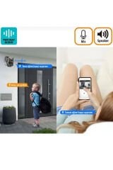 Çift Kameralı Wifi IP Kamera 360° Hareketli WiFi İç-Dış Mekan Ptz Ses Kayıtlı Güvenlik Kamerası