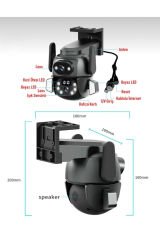 Çift Kameralı Wifi IP Kamera 360° Hareketli WiFi İç-Dış Mekan Ptz Ses Kayıtlı Güvenlik Kamerası