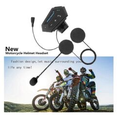 Motosiklet Bluetooth interkom Kablosuz Stereo telefon görüşmesi Kiti mikrofonlu İntercom