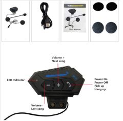 Motosiklet Bluetooth interkom Kablosuz Stereo telefon görüşmesi Kiti mikrofonlu İntercom