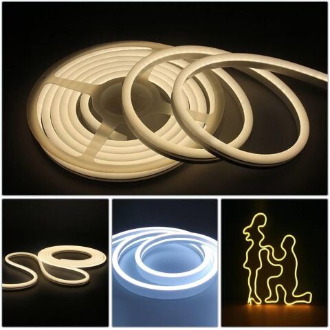 Anunnaki NEON LED ŞERİT GÜN IŞIĞI 5 METRE 12 VOLT WARM WHITE LED 5M