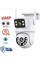 Ip Ptz Full HD Wifi Güvenlik Kamerası icSee Smart Gece Görüşlü Ses Kayıtlı Çift Lensli Kamera