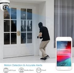 4Mp 4k Dome IP Kamera 2.8mm Geniş Açılı Gece Görüşlü Mikrofonlu Ses Kayıtlı Onvif Led Aydınlatmalı