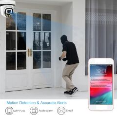 4Mp 4k Dome IP Kamera 2.8mm Geniş Açılı Gece Görüşlü Mikrofonlu Ses Kayıtlı Onvif Led Aydınlatmalı