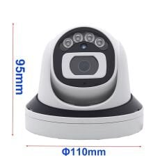 4Mp 4k Dome IP Kamera 2.8mm Geniş Açılı Gece Görüşlü Mikrofonlu Ses Kayıtlı Onvif Led Aydınlatmalı