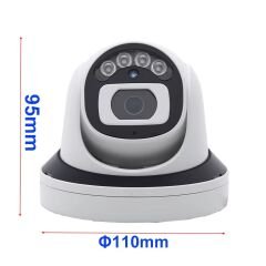 4Mp 4k Dome IP Kamera 2.8mm Geniş Açılı Gece Görüşlü Mikrofonlu Ses Kayıtlı Onvif Led Aydınlatmalı