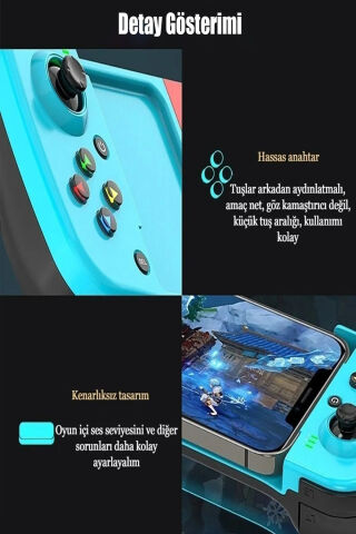 Kablosuz Bluetooth D3 IOS Telefon Uyumlu Gamepad El Oyun Konsolu Teleskopik Joystik