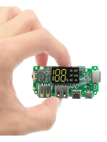 Çift Usb 5v 2.4a Led Ekranlı 18650 Pil Şarj Modülü Micro Type-c Powerbank Devresi Modülü