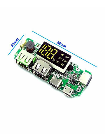 Çift Usb 5v 2.4a Led Ekranlı 18650 Pil Şarj Modülü Micro Type-c Powerbank Devresi Modülü