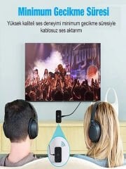 TV Hoparlör Kulaklık Telefon Aux Bluetooth Müzik Alıcı Verici