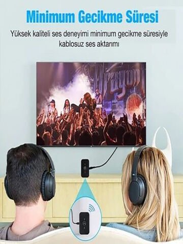 TV Hoparlör Kulaklık Telefon Aux Bluetooth Müzik Alıcı Verici