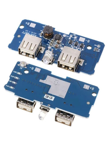 Çiftli Mikro USB 3.7V'dan 5V'a 2A Lityum Batarya Sarj Cihazı ve Powerbank Modülü