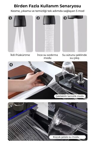 Dijital Akıllı Eviye Seti Smart Evye ve Musluk Full Set