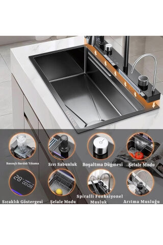 Dijital Akıllı Eviye Seti Smart Evye ve Musluk Full Set