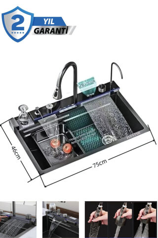 Dijital Akıllı Eviye Seti Smart Evye ve Musluk Full Set