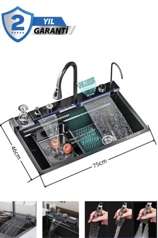 Dijital Akıllı Eviye Seti Smart Evye ve Musluk Full Set
