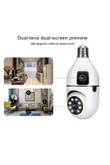 Çift Lens IP Ampul Kamera Hareketli Gece Görüş Ses Kayıtlı Wİ-Fİ Güvenlik Kamerası