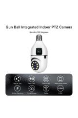 Çift Lens IP Ampul Kamera Hareketli Gece Görüş Ses Kayıtlı Wİ-Fİ Güvenlik Kamerası