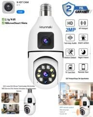 Çift Lens IP Ampul Kamera Hareketli Gece Görüş Ses Kayıtlı Wİ-Fİ Güvenlik Kamerası